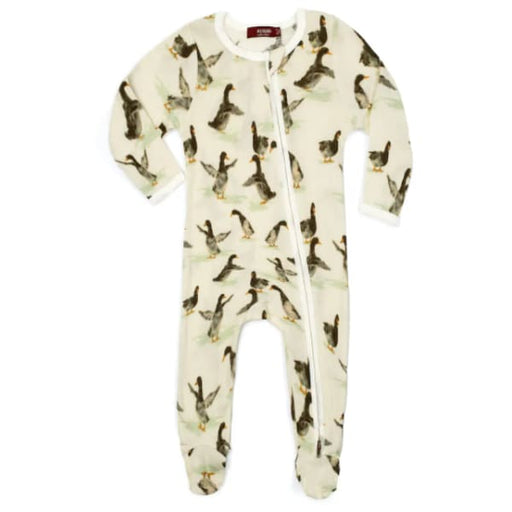 Duck Organic Cotton Zipper Footed Romper - bitty boutique