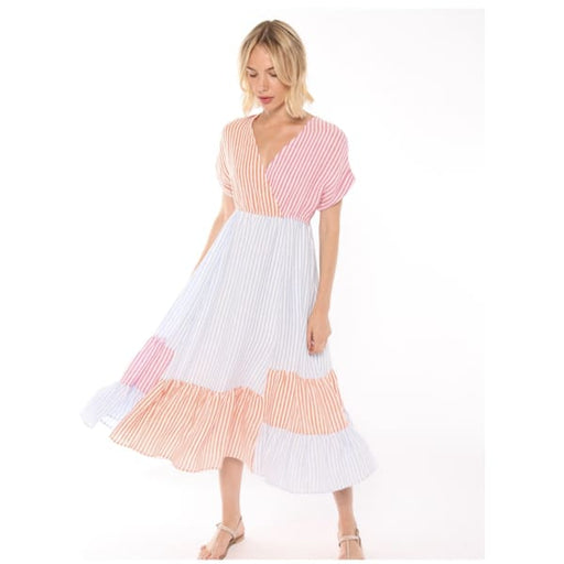 libby blue linen stripe dress - Clothing & Accessories