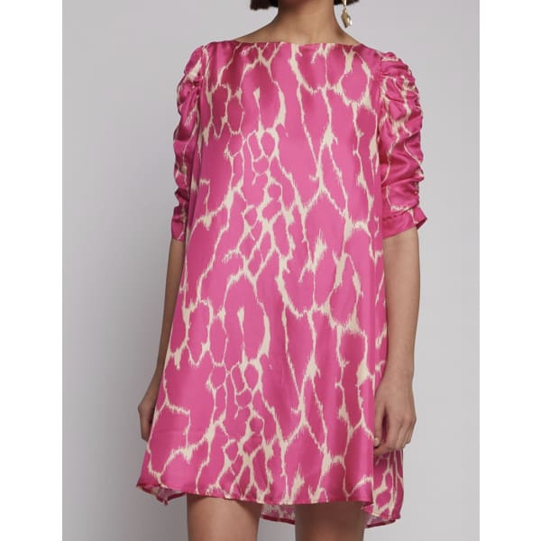 manon pink art silk print dress - Clothing & Accessories
