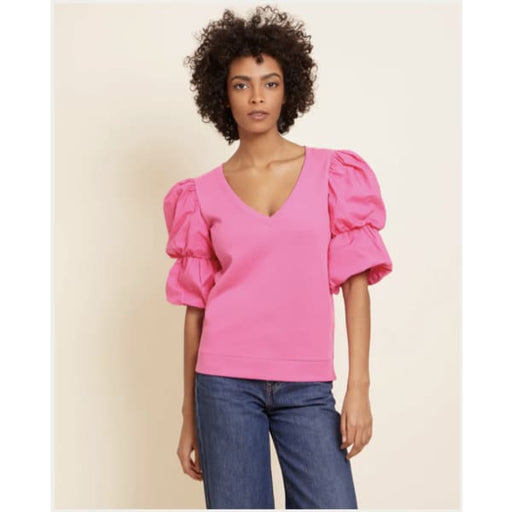 teddi contrast bubble sleeve top - Clothing & Accessories